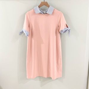 Crown & Ivy Collared Shirt Dress Pink Size Medium